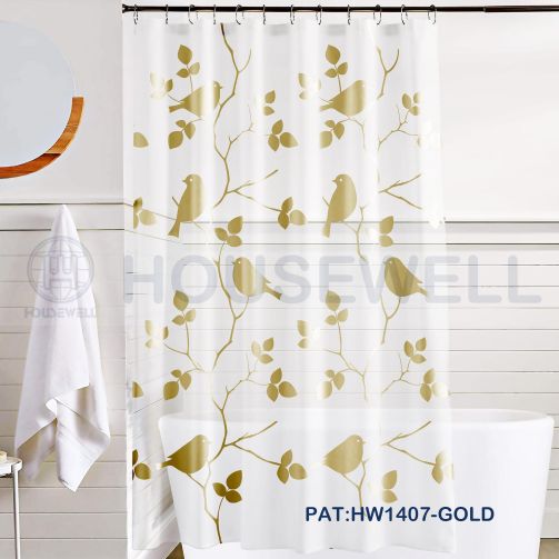 Rèm tắm phòng tắm bằng vải polyester in họa tiết, chống thấm nước, chống nấm mốc, chịu lực cao