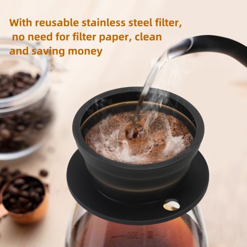 single serving coffee filter Best Company,pour over coffee tutorial Chinese Wholesaler,collapsible coffee pour over Maker,camping pour over coffee maker stainless custom order