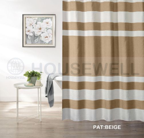 Tenda da doccia per bagno in poliestere jacquard premium, facile da pulire, resistente alla muffa