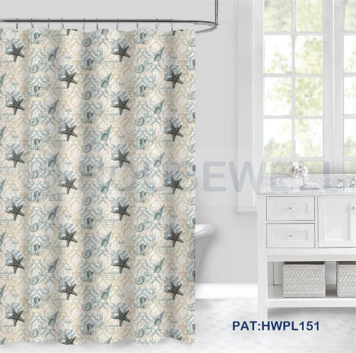 Solid Color Fabric Shower Curtain with rustproof grommets, withstands moist bathroom, No smell,Mildew Resistant