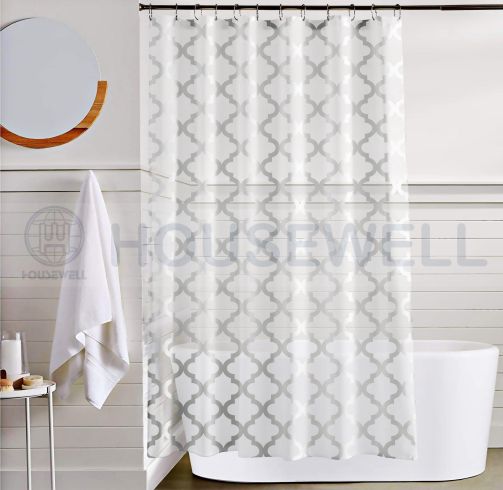 Jacquard Polyester Shower Curtains, Quick Dry, Mildew Resistant